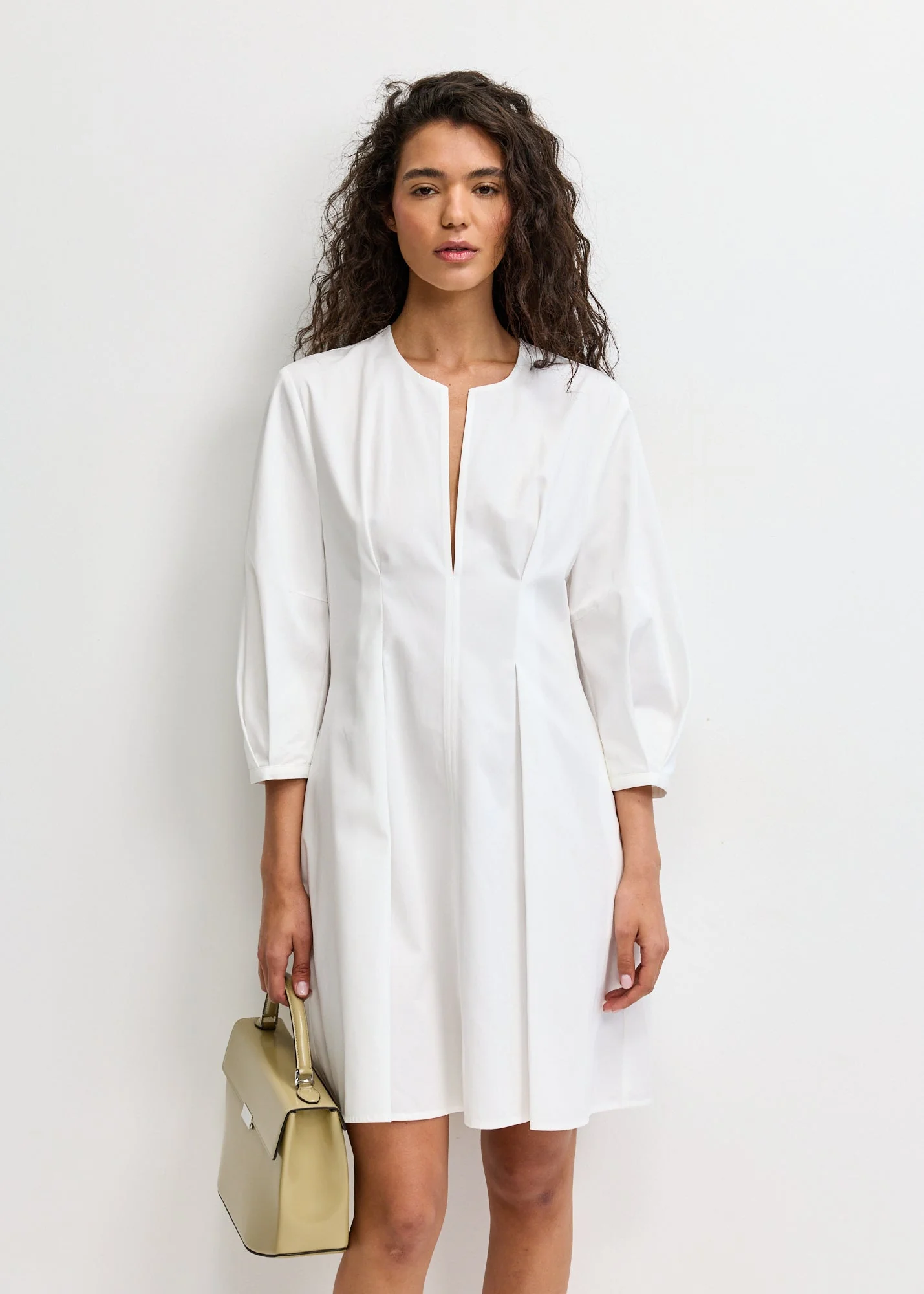 Balloon Sleeve Cotton Dress - Image 3
