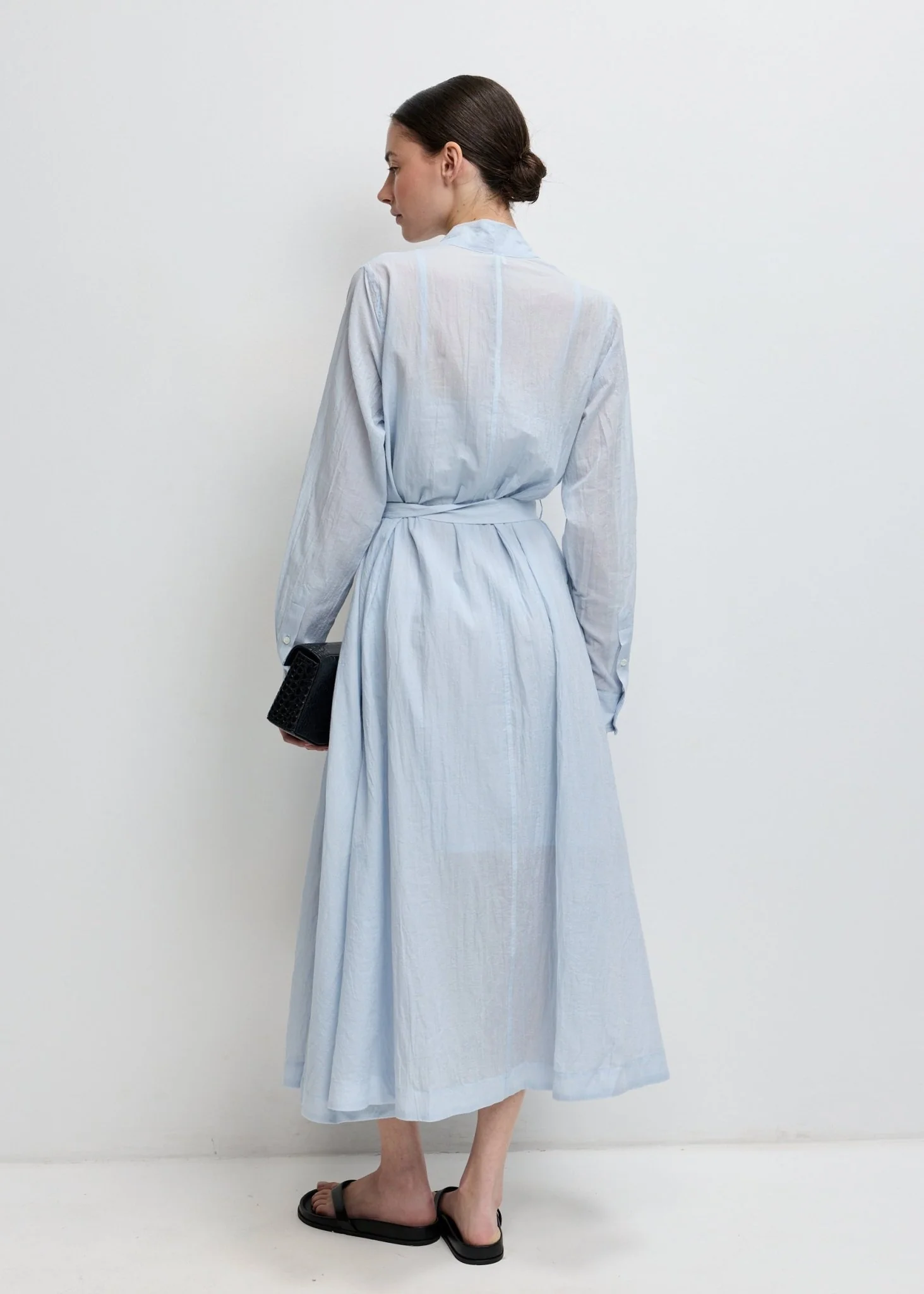 Belted Cotton Voile Dress - Image 4