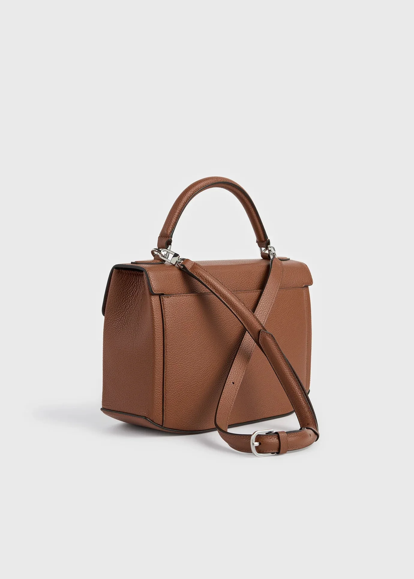 Clip Grained-Leather Top Handle - Image 5
