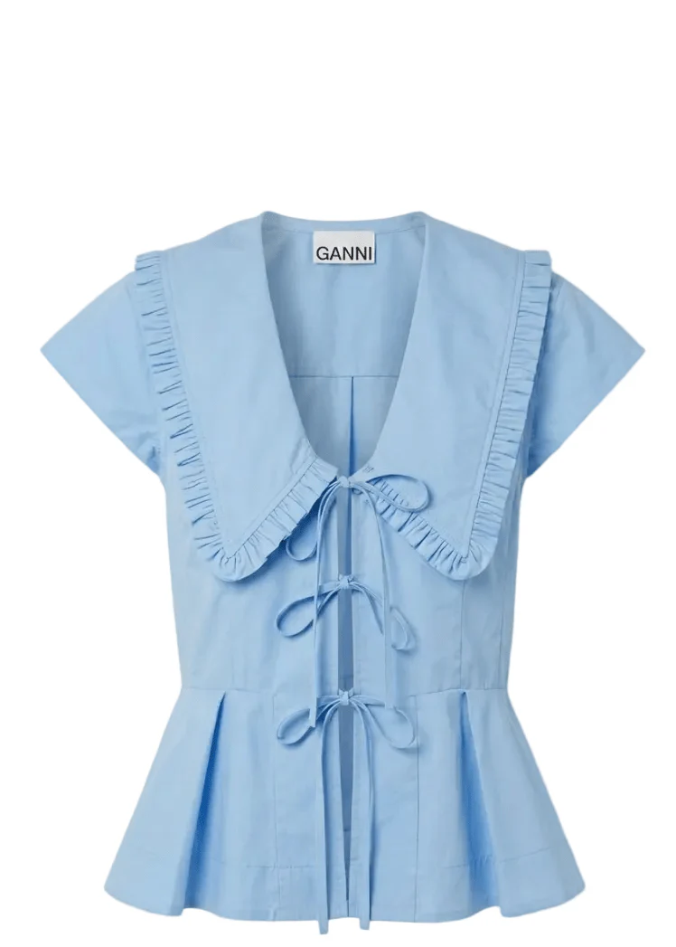 Compact Poplin Collar Blouse