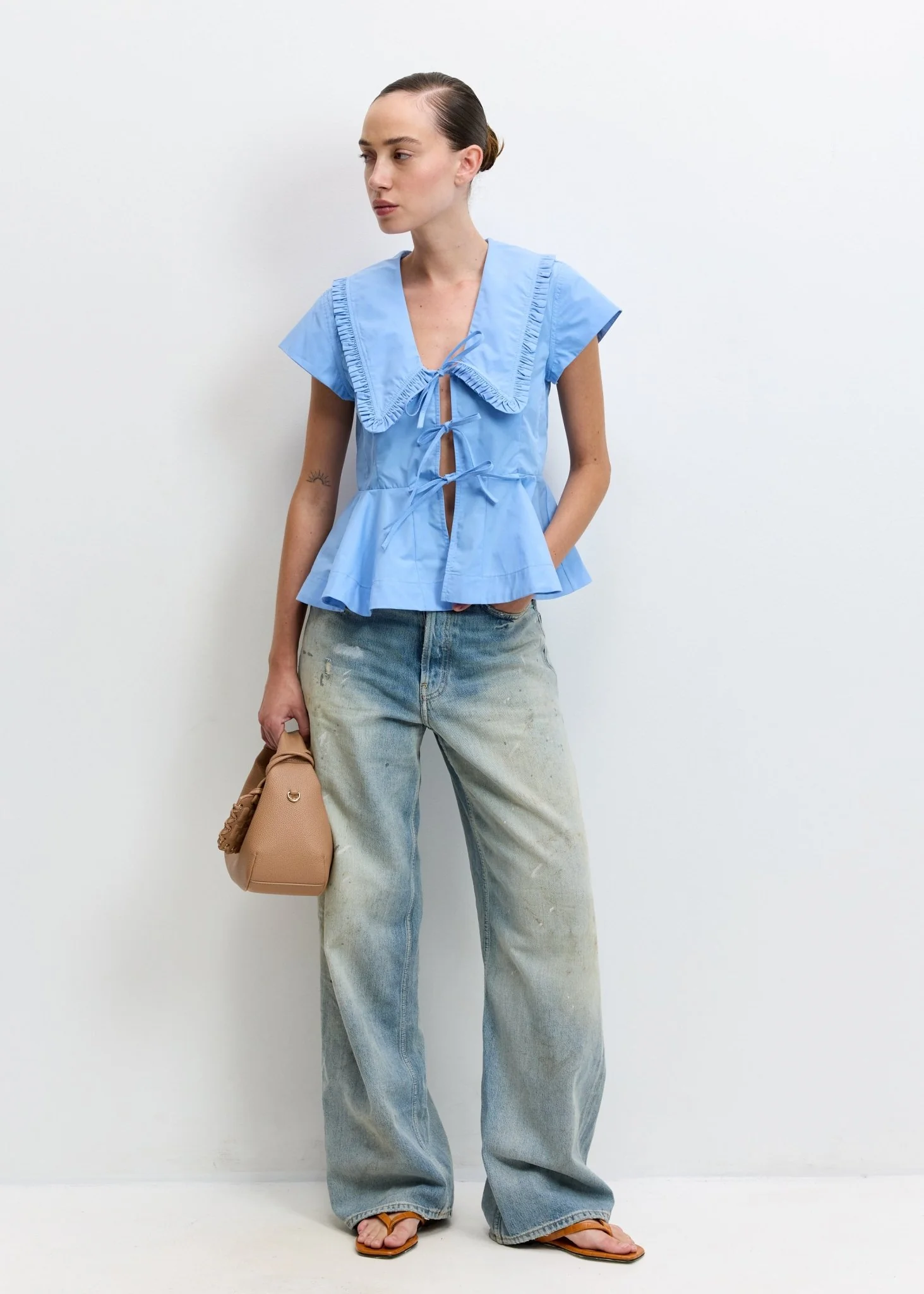 Compact Poplin Collar Blouse - Image 2
