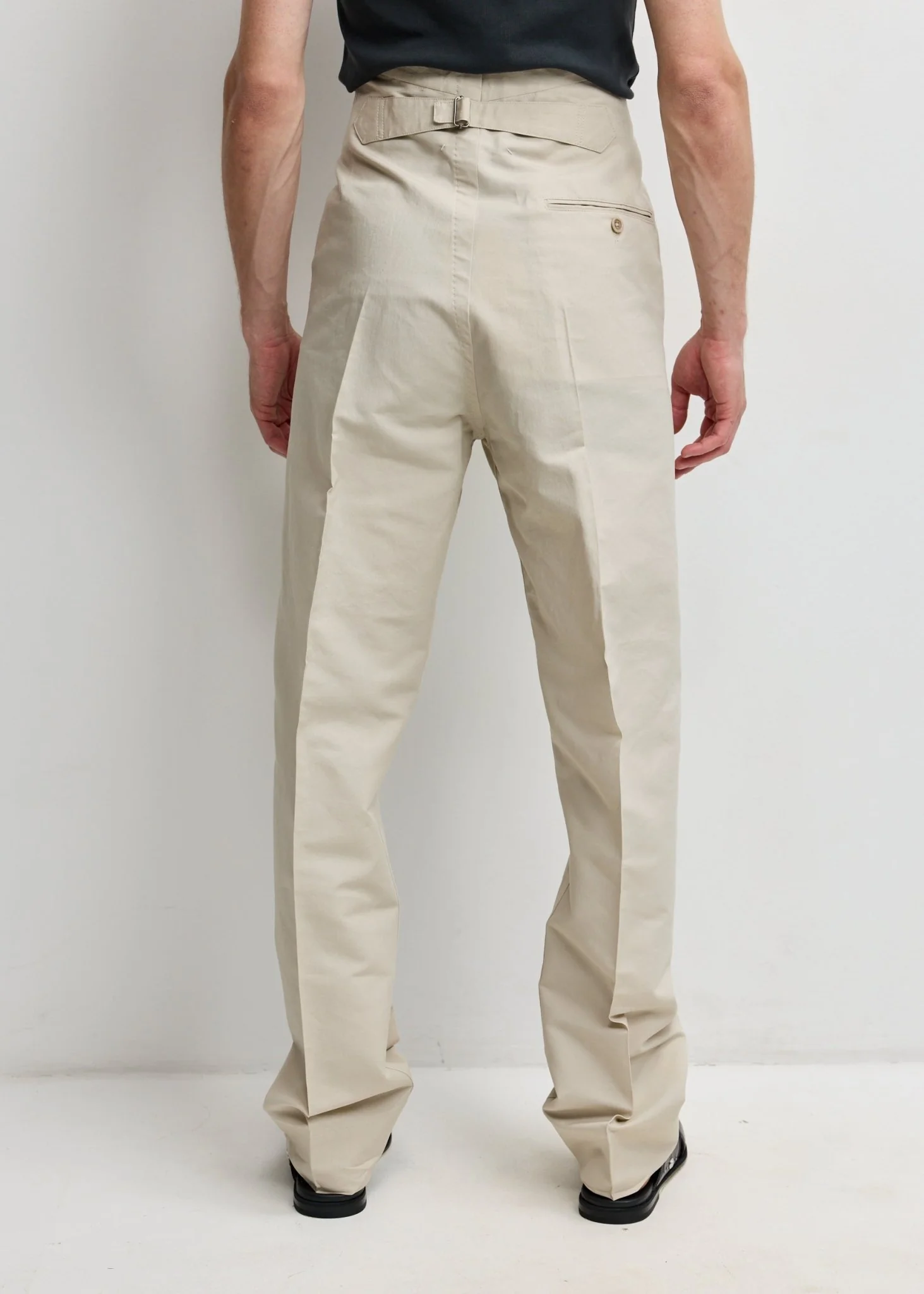Creased Cotton Silk Trousers - Image 4