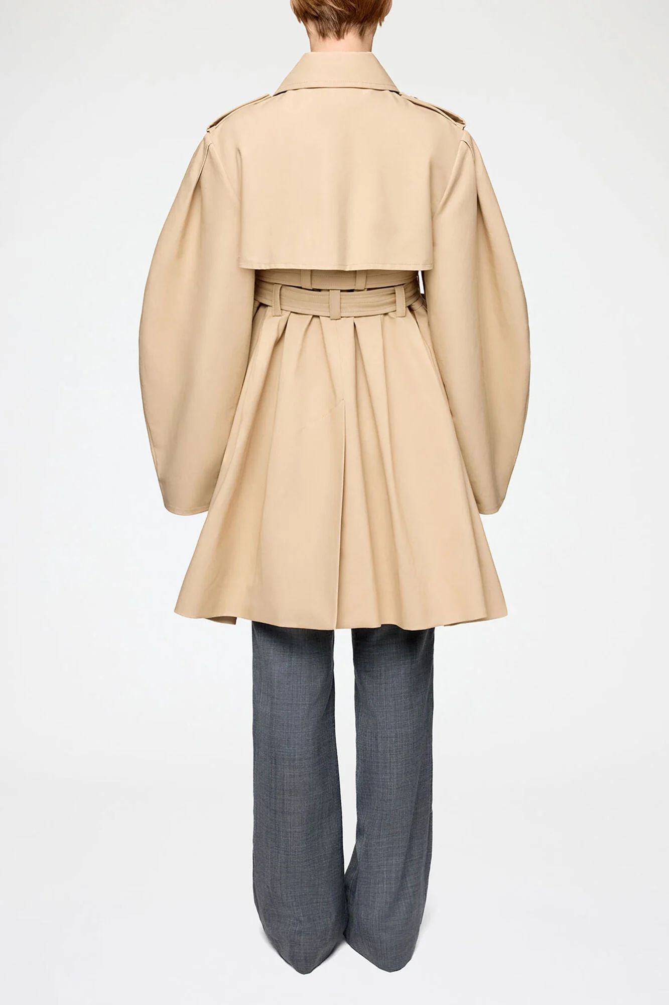 Double Cotton Peplum Trench - Image 4