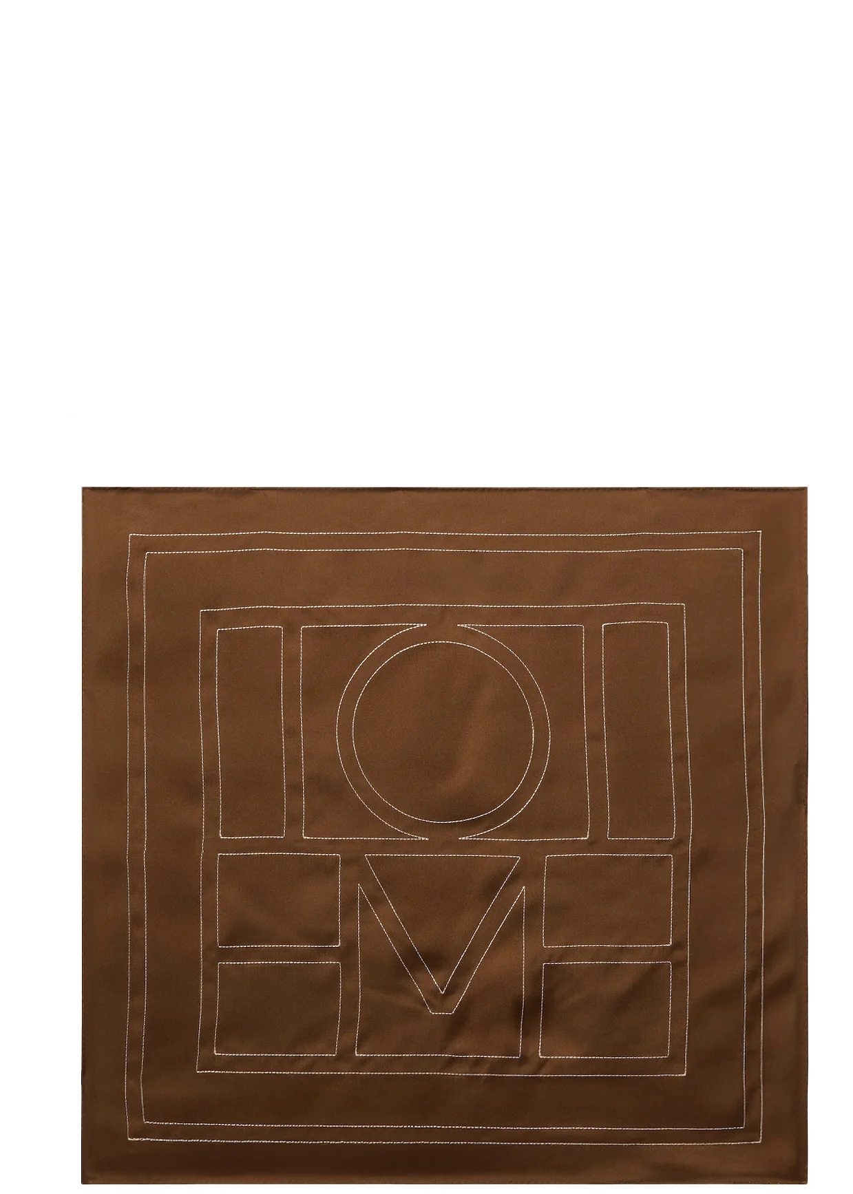 Embroidered Monogram Silk Scarf