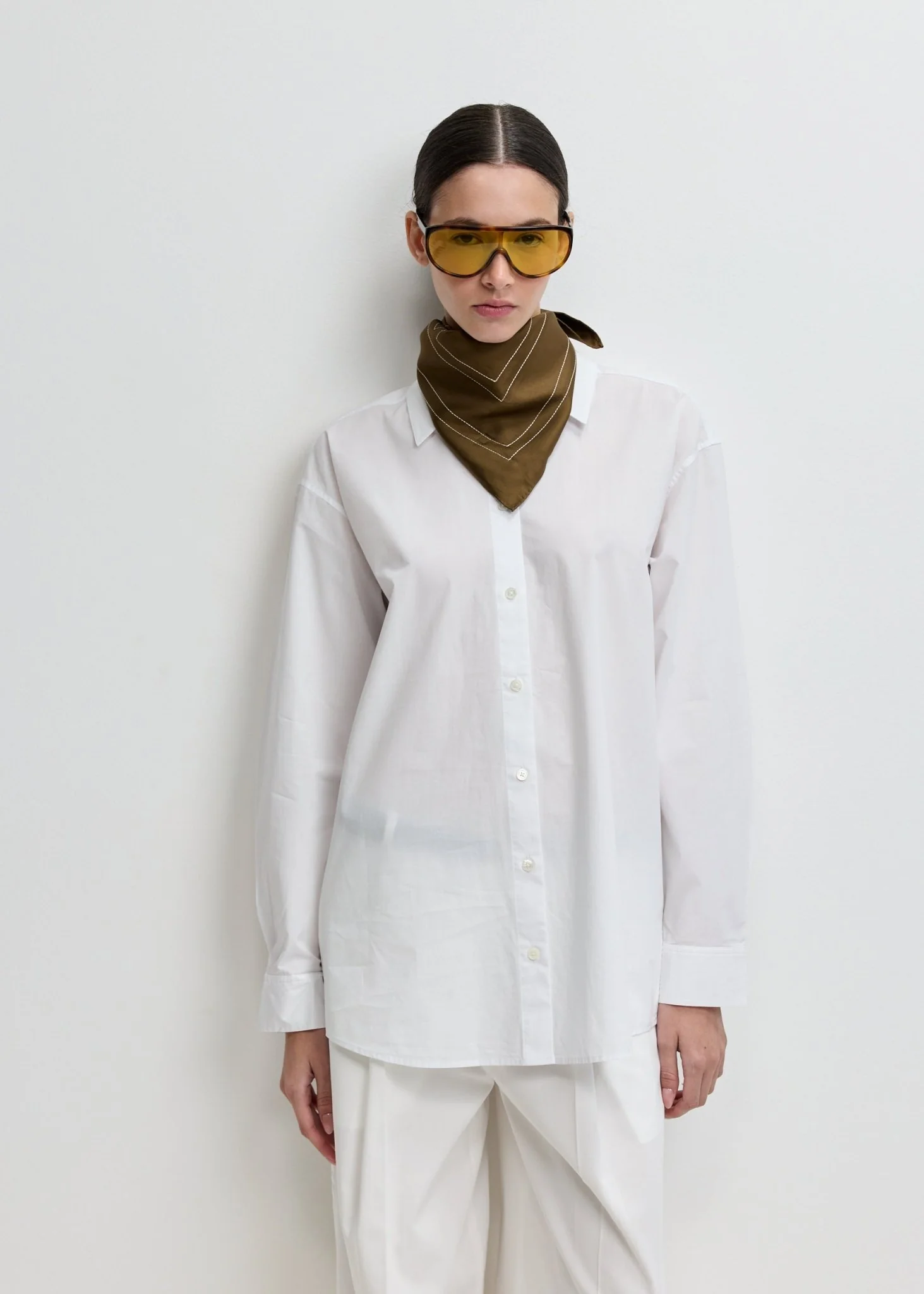 Embroidered Monogram Silk Scarf - Image 2