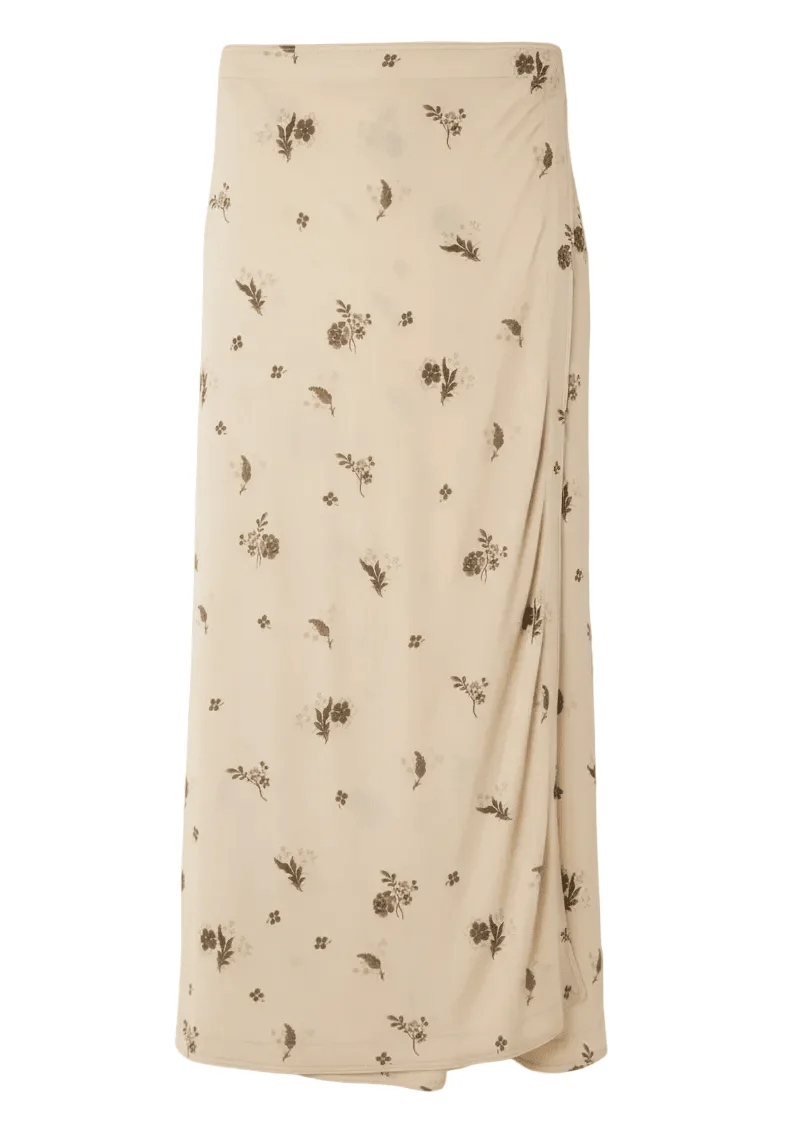 Floral Fluid Jersey Skirt