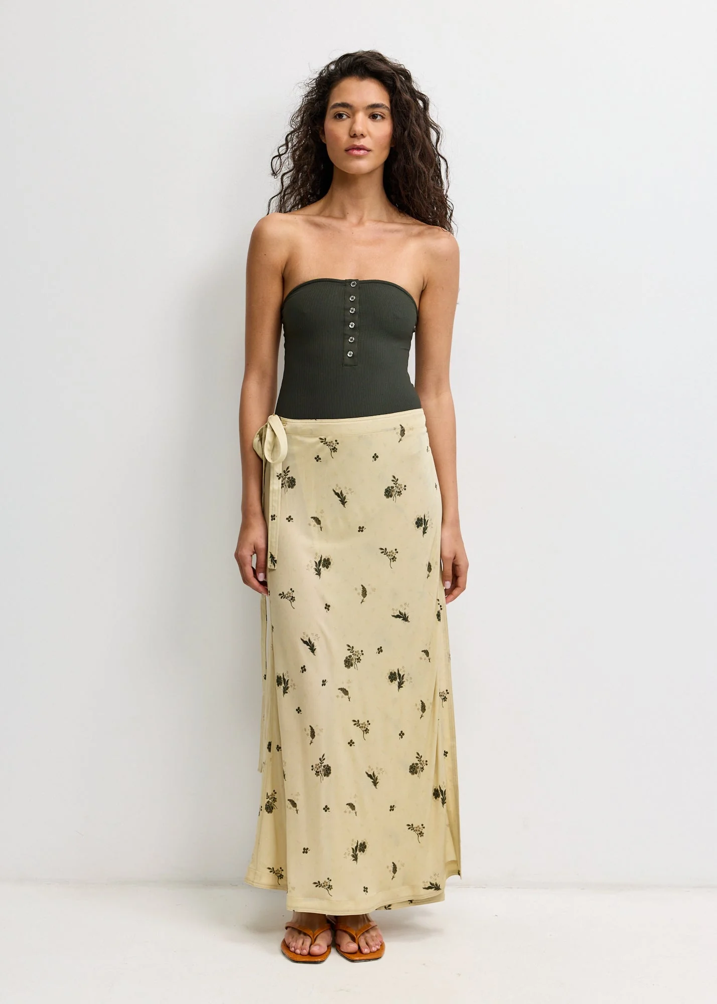 Floral Fluid Jersey Skirt - Image 2