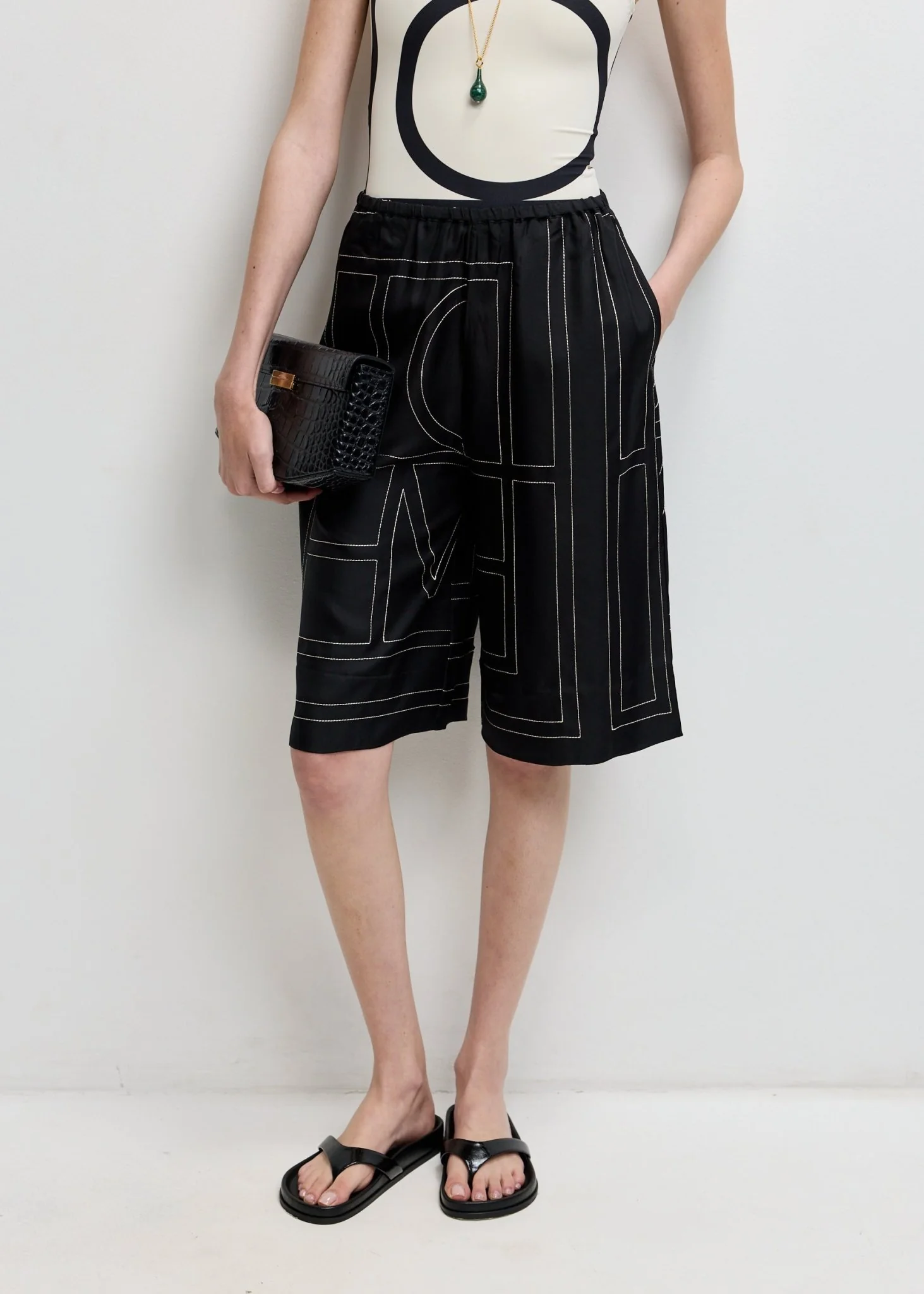 Monogram Silk Pj Culottes - Image 3