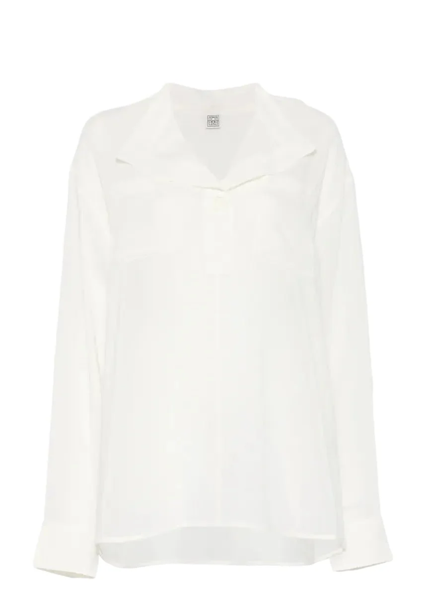 Overlapping Collar Blouse