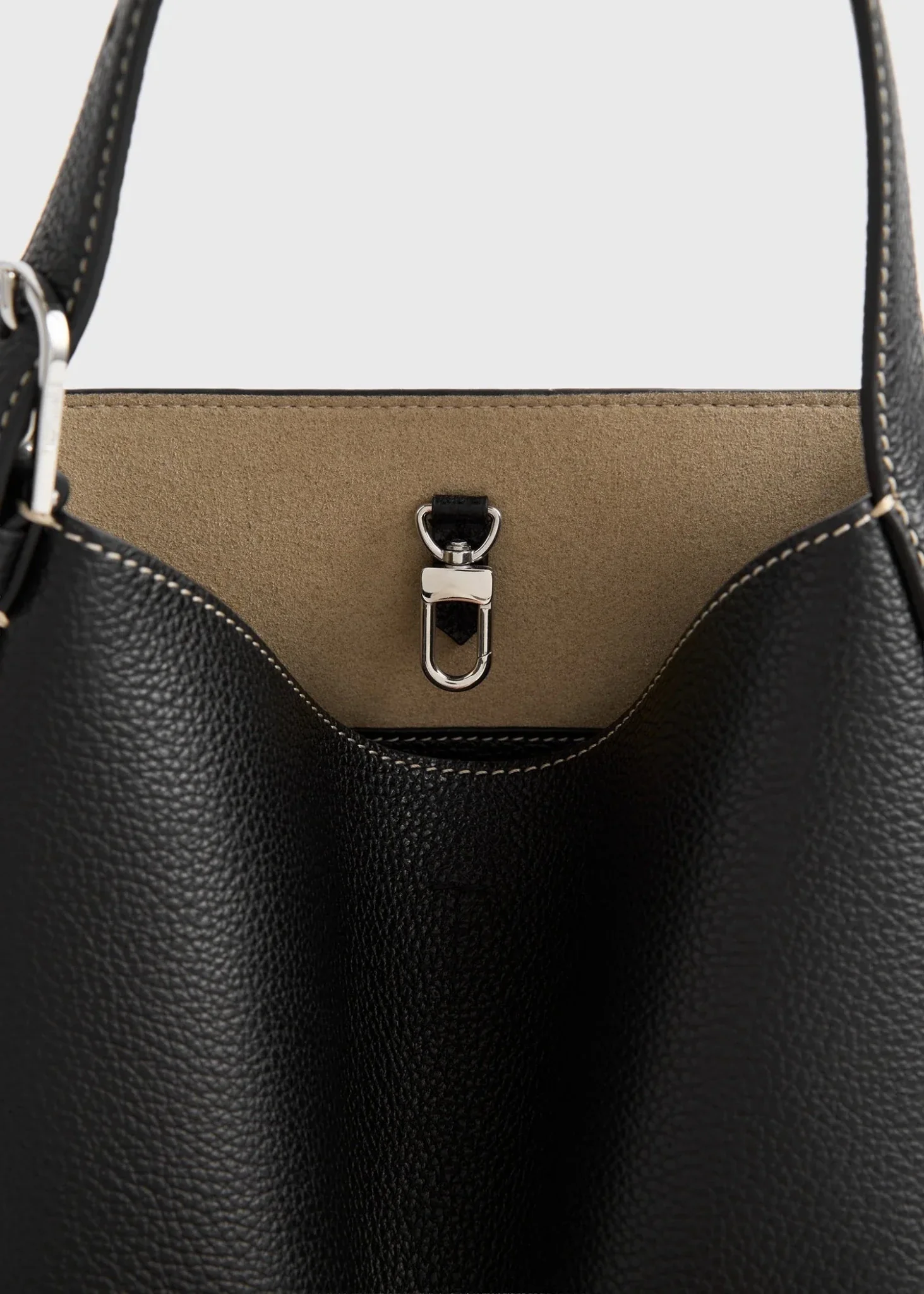 Petite Belted Grained-Leather Tote - Image 5