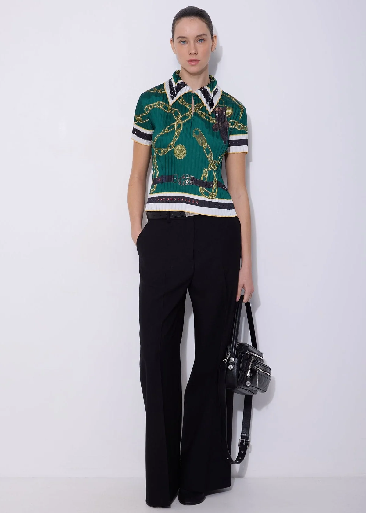 Pleated Printed Blouse - Image 3