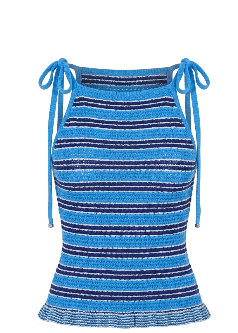 Pointelle Stripe Top
