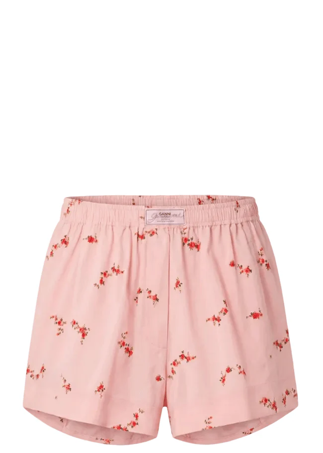 Printed Stretch Cotton Shorts