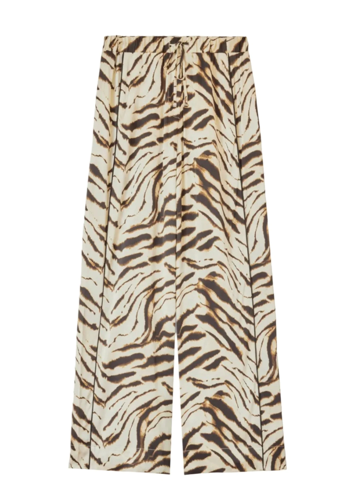 Printed Stretch Satin Pants