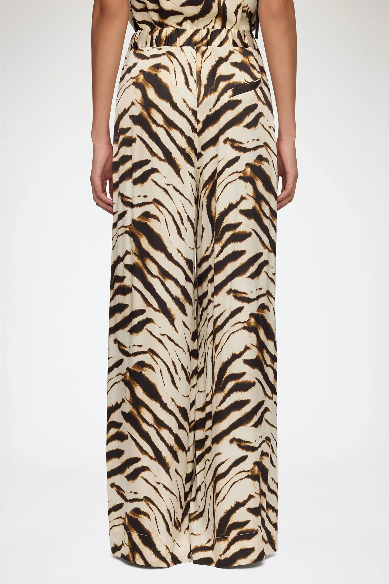 Printed Stretch Satin Pants - Image 2
