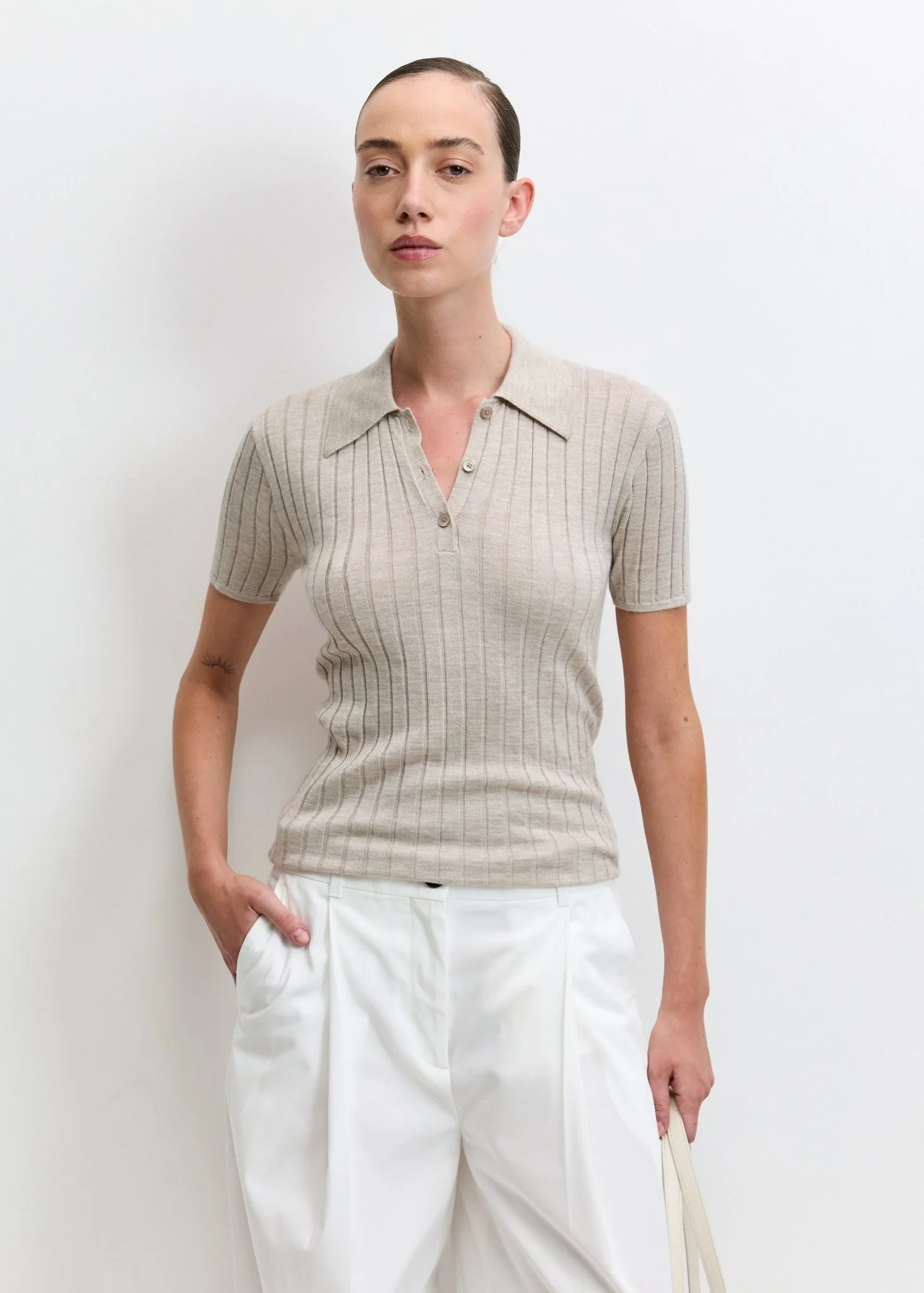 Ribbed Cashmere Silk Polo - Image 3