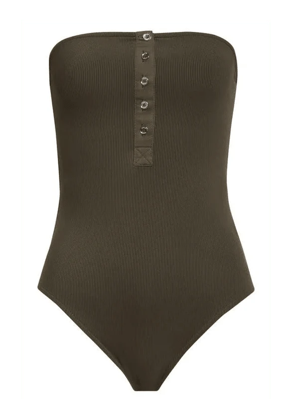 Ribbed Strapless Swimsuit