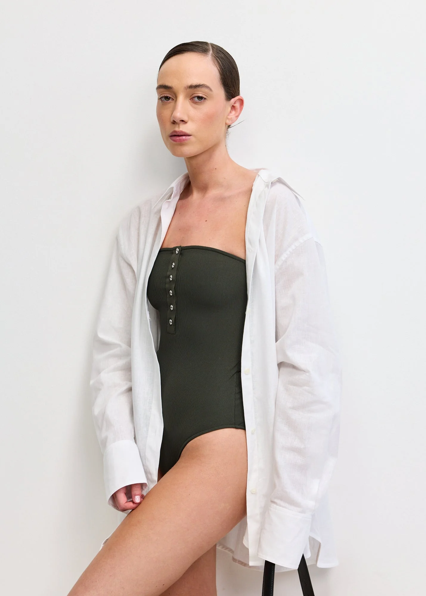 Ribbed Strapless Swimsuit - Image 4