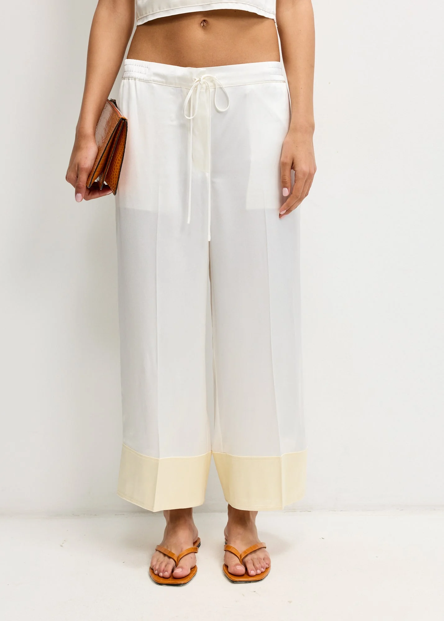 Satin Drawstring Trousers - Image 3