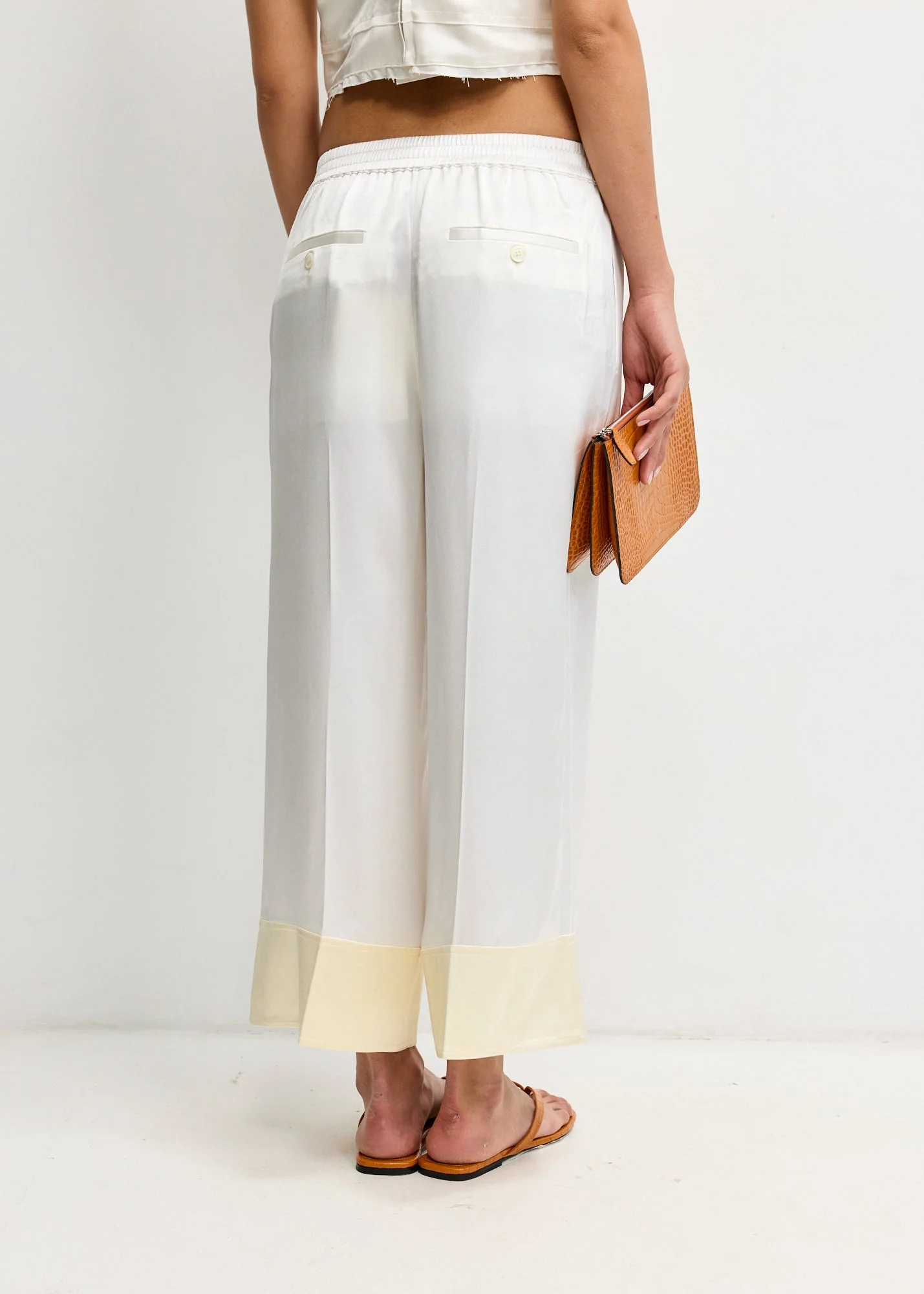 Satin Drawstring Trousers - Image 4