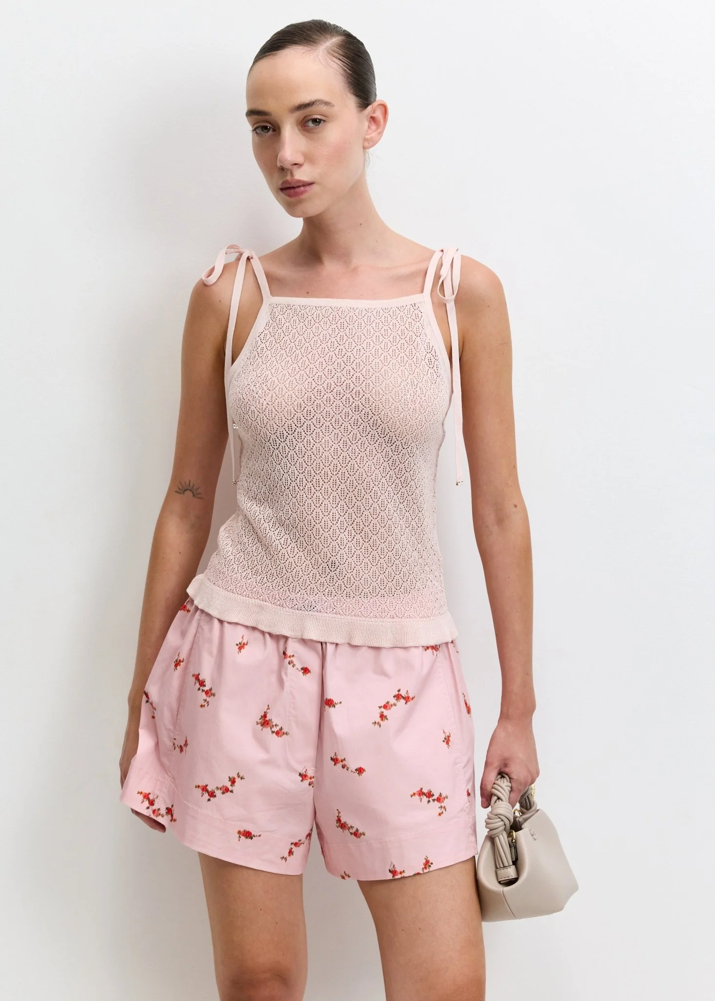 Shiny Viscose Pointelle Top - Image 2
