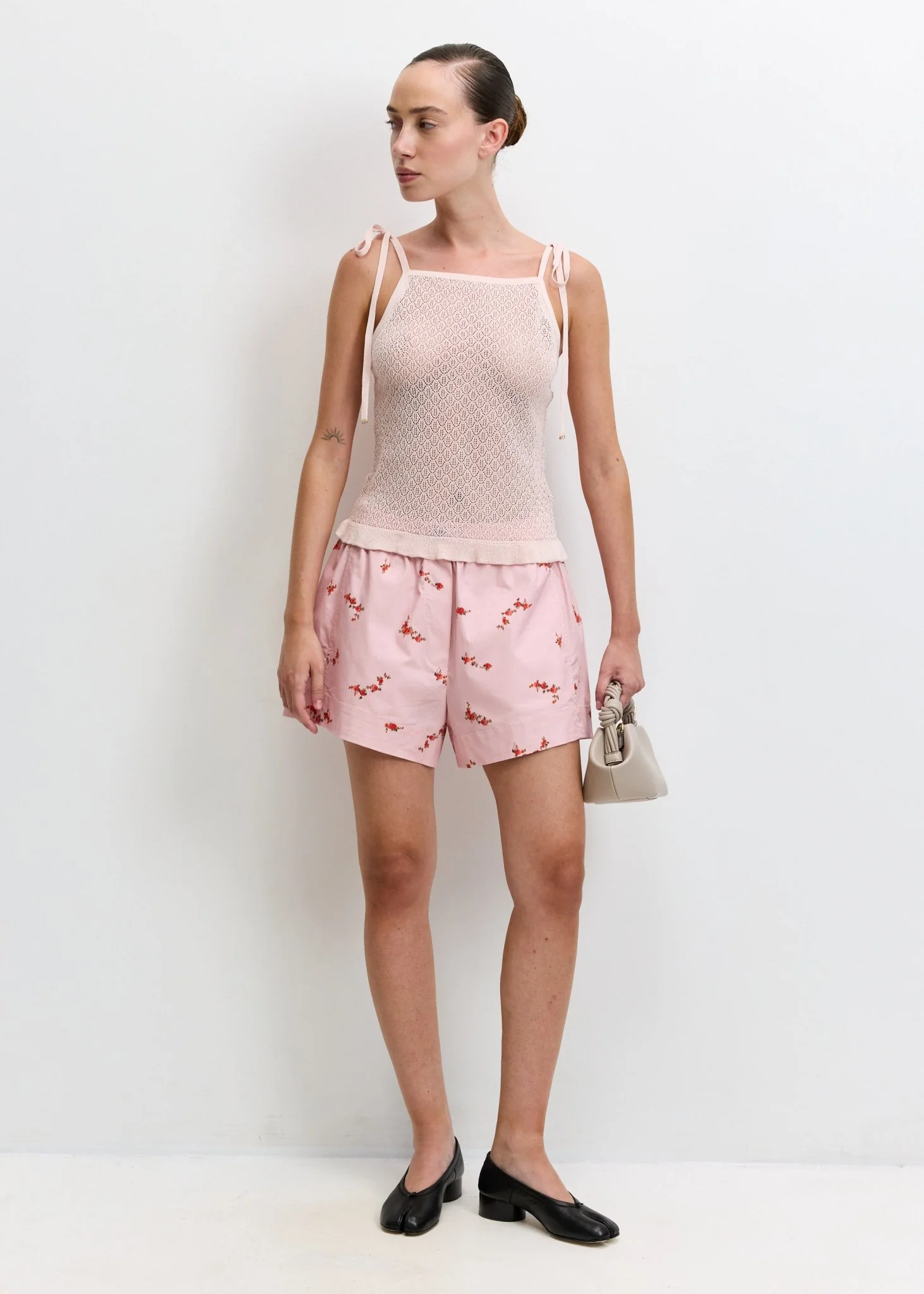 Shiny Viscose Pointelle Top - Image 3