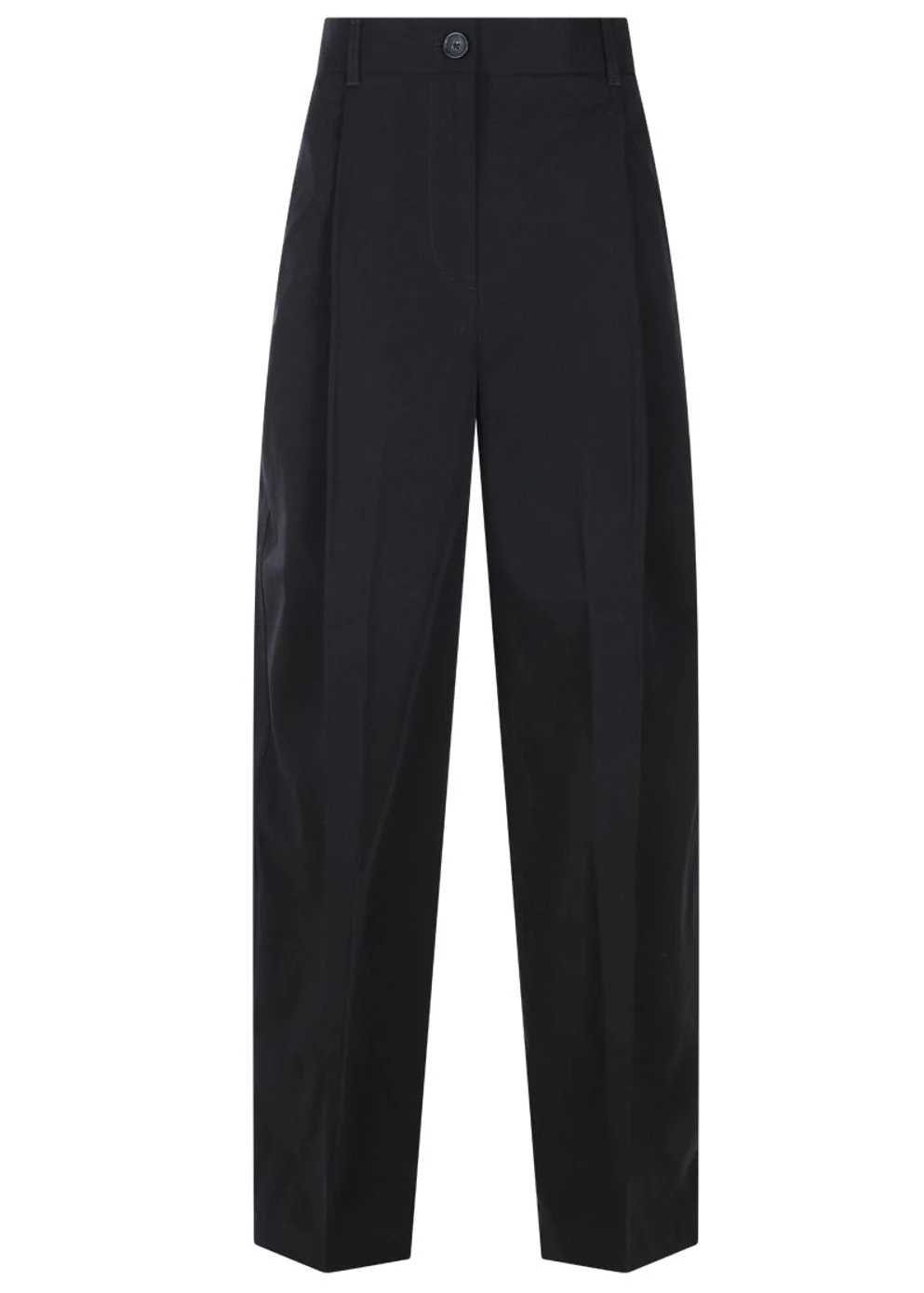 Single pleat cotton trousers