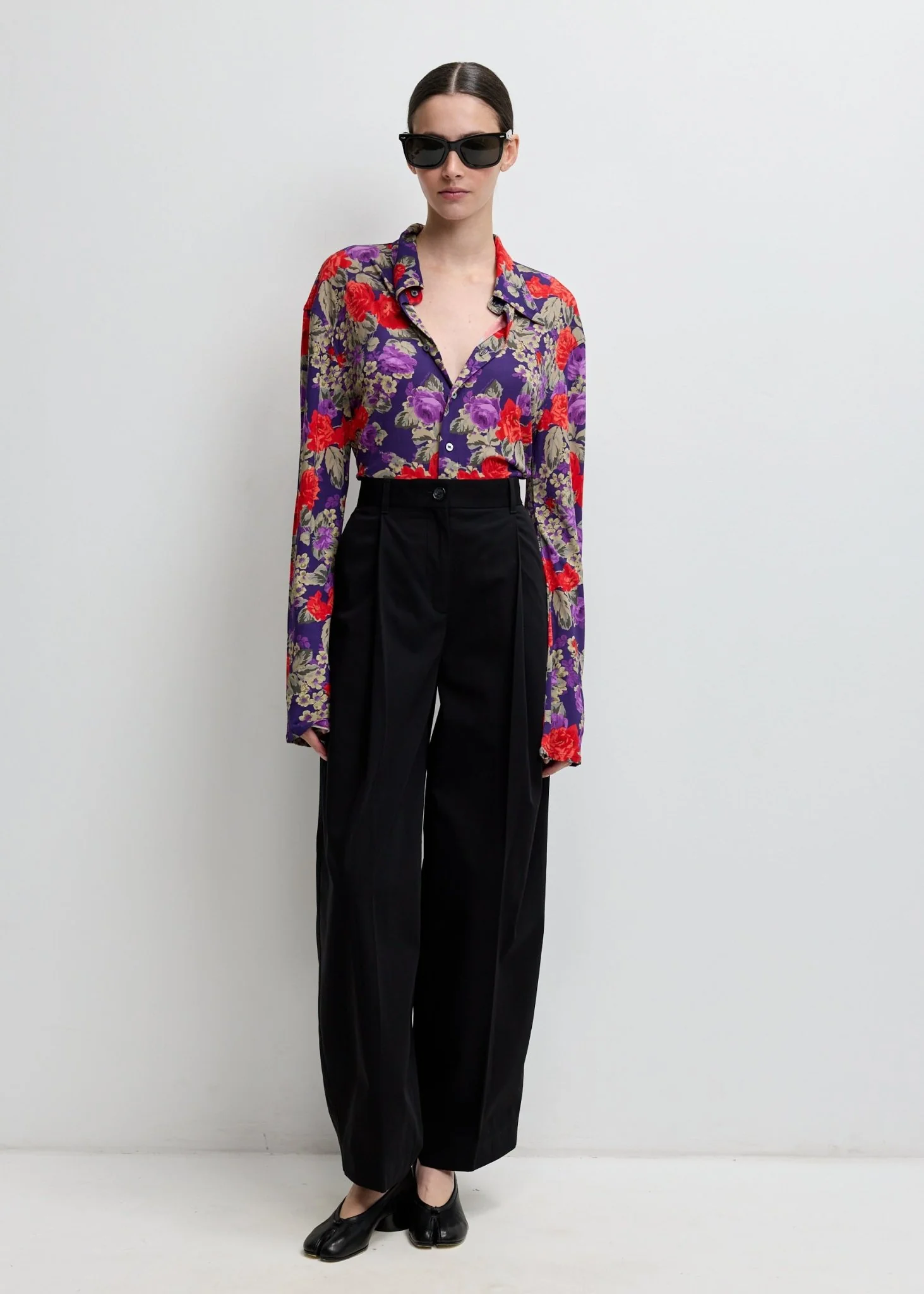 Single pleat cotton trousers - Image 2