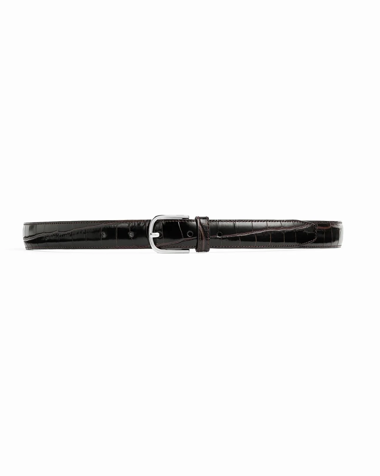 Slim Croco-Embossed Belt - Image 5