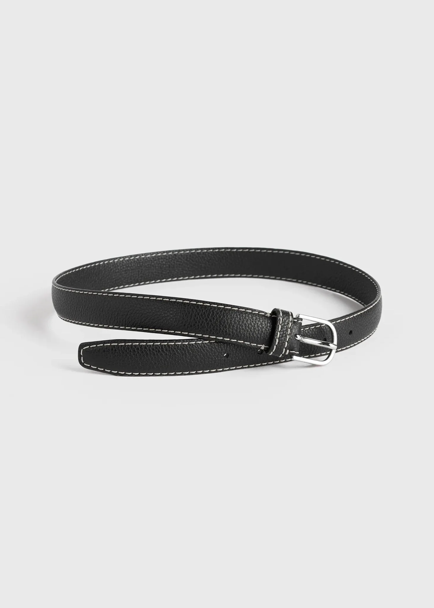 Slim Grained-Leather Trouser Belt - Image 3