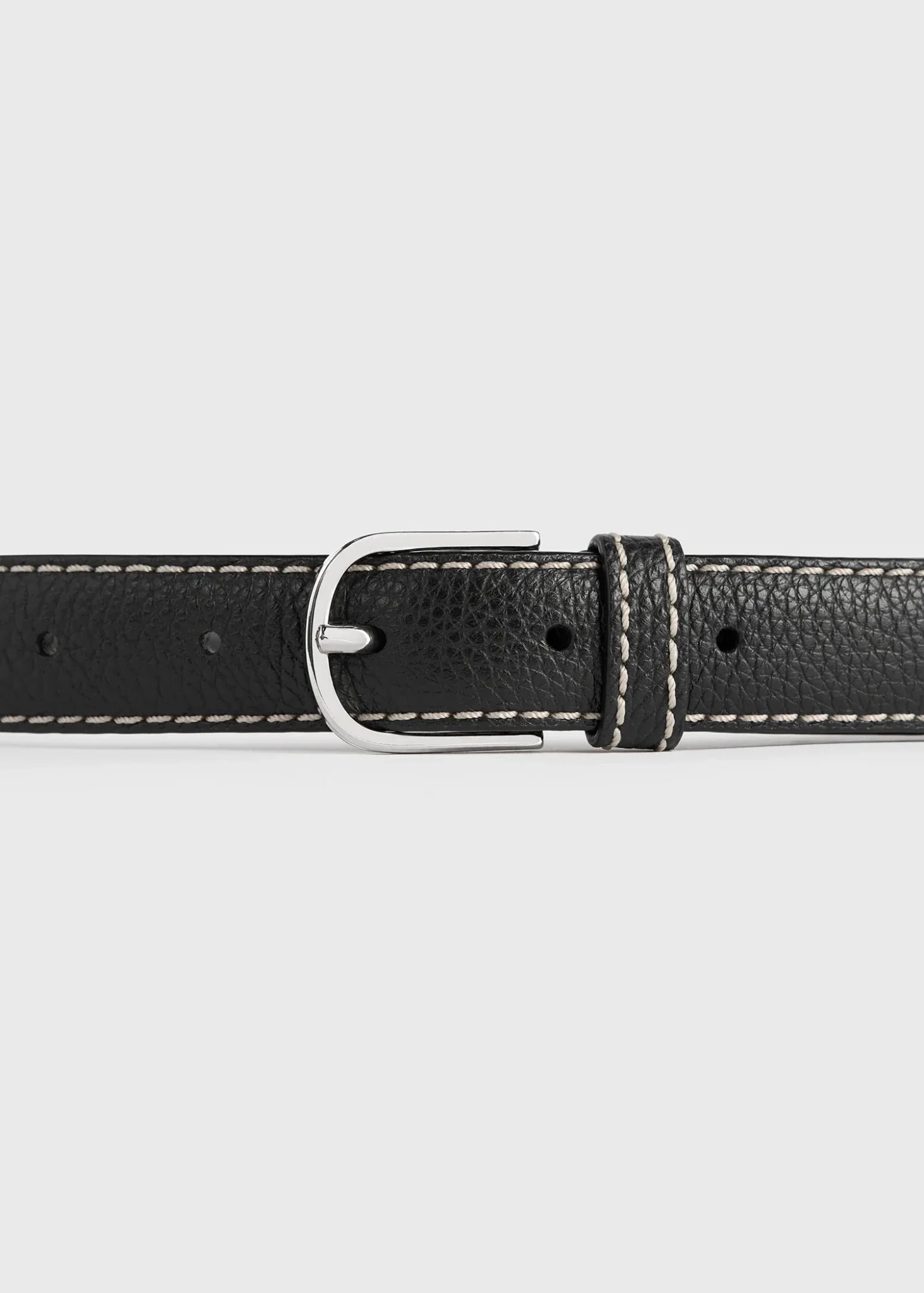 Slim Grained-Leather Trouser Belt - Image 5