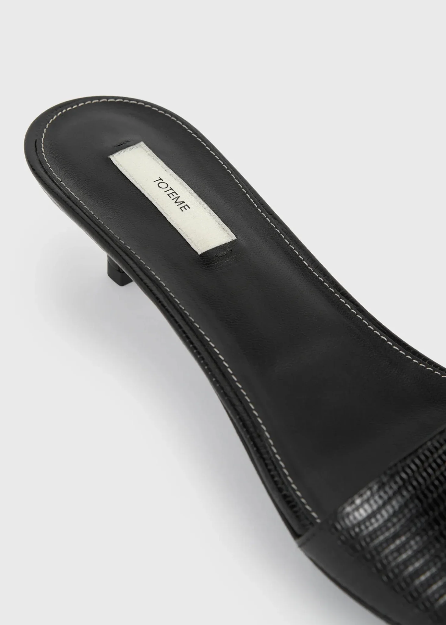 Slim Lizard-Embossed Bandeau Mules - Image 4