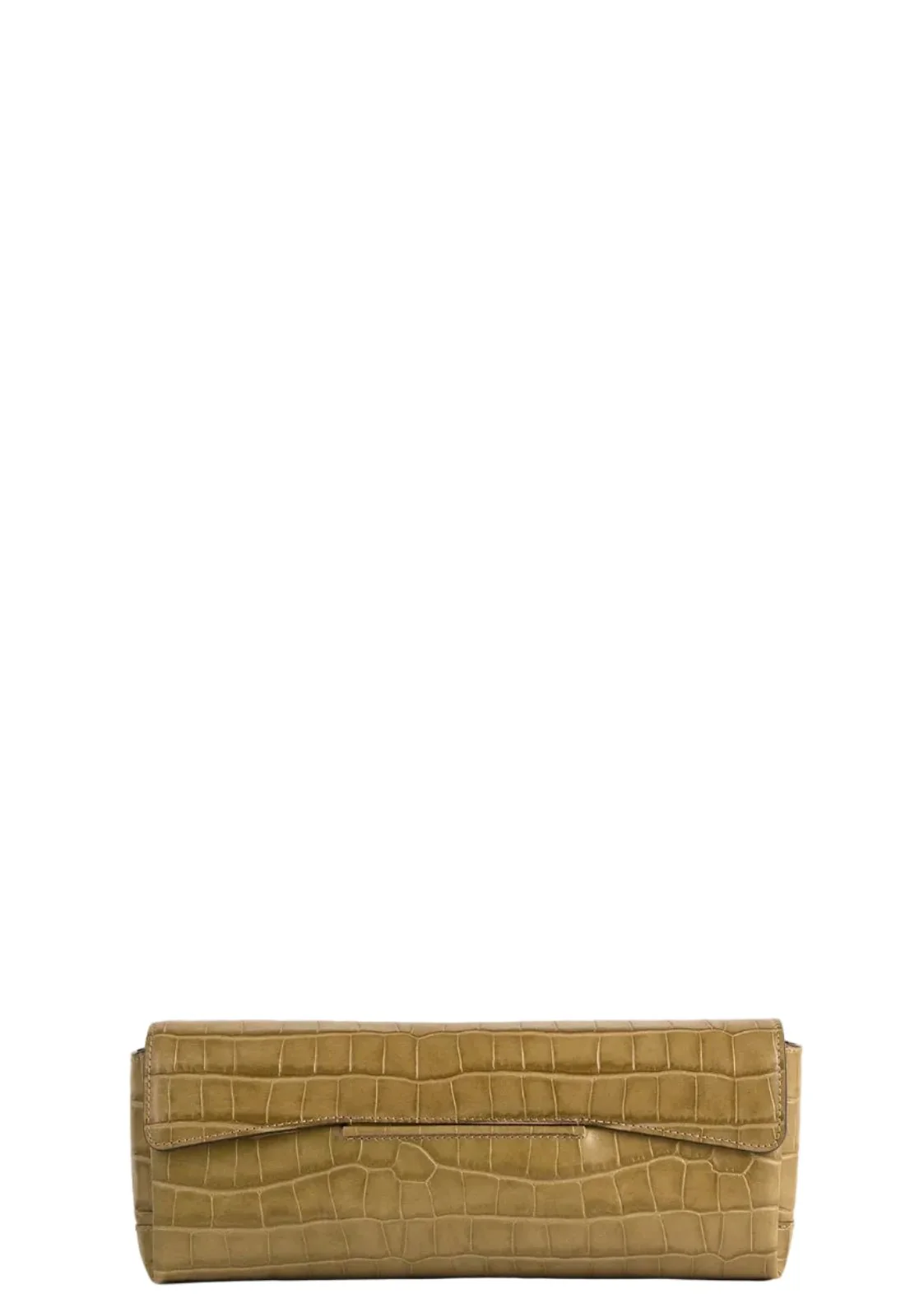 Soft Croco-Embossed T-Clutch