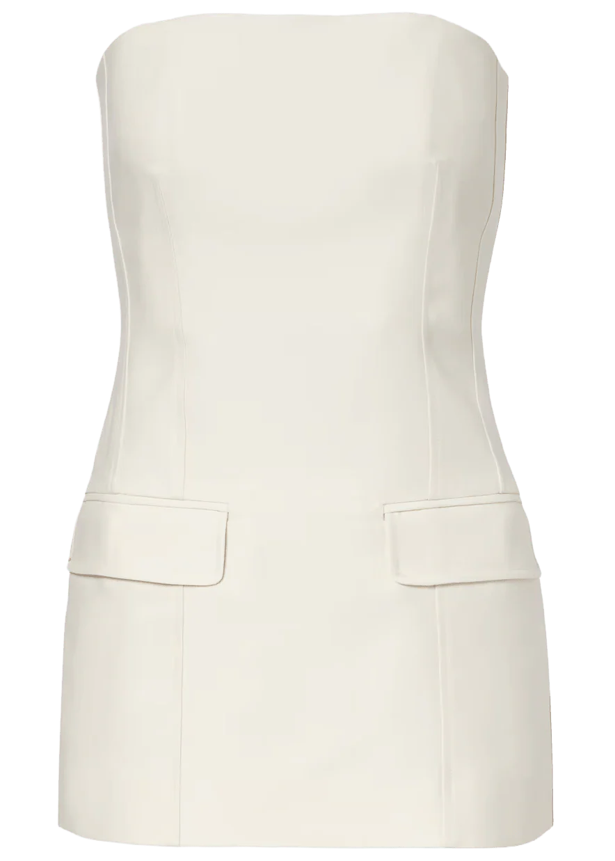 Strapless Crepe Pocket Top