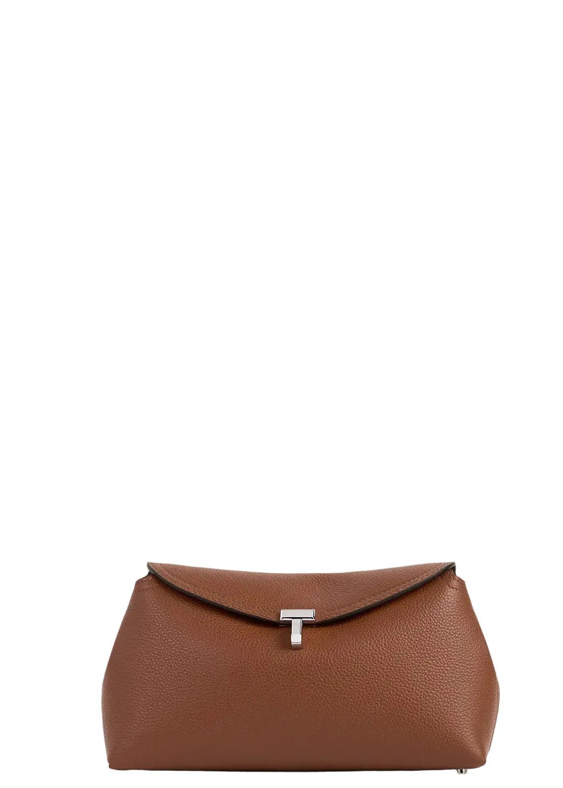T-Lock Grained-Leather Clutch