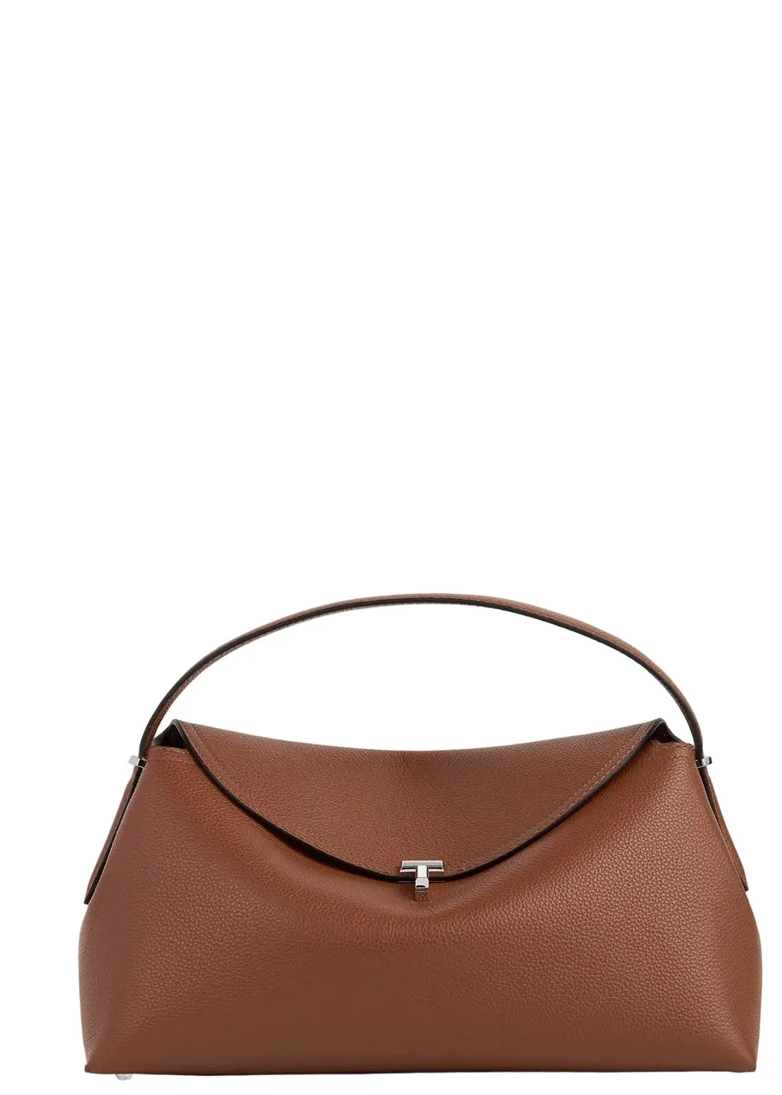 T-Lock Grained-Leather Top Handle