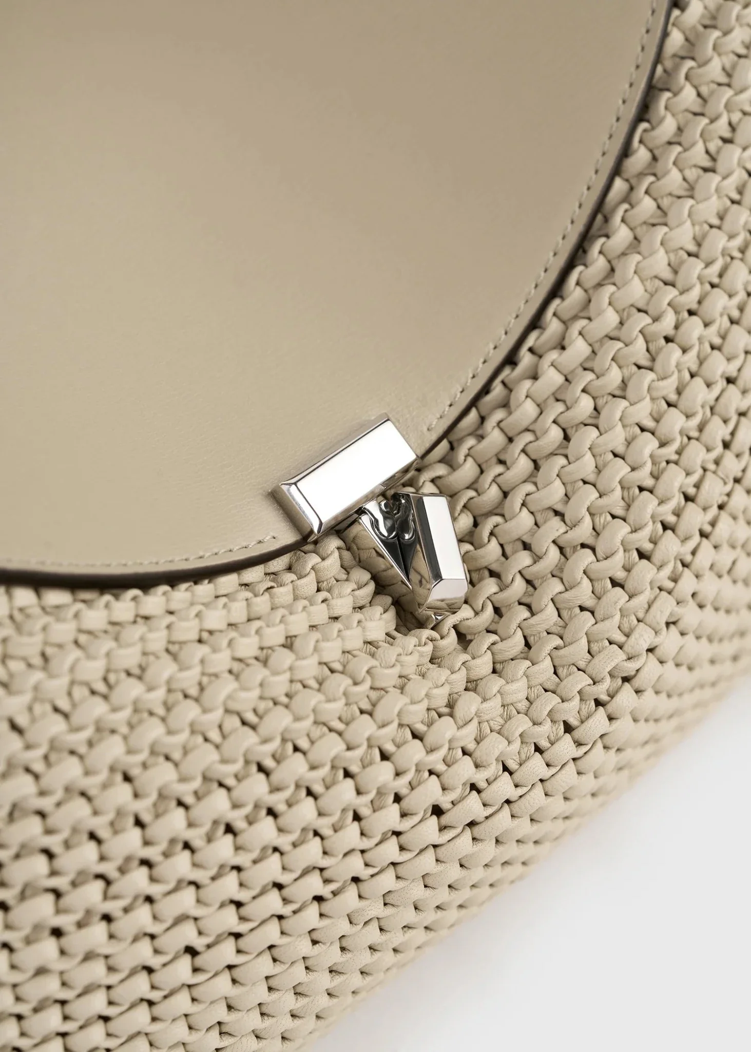T-Lock Woven-Leather Top Handle - Image 4