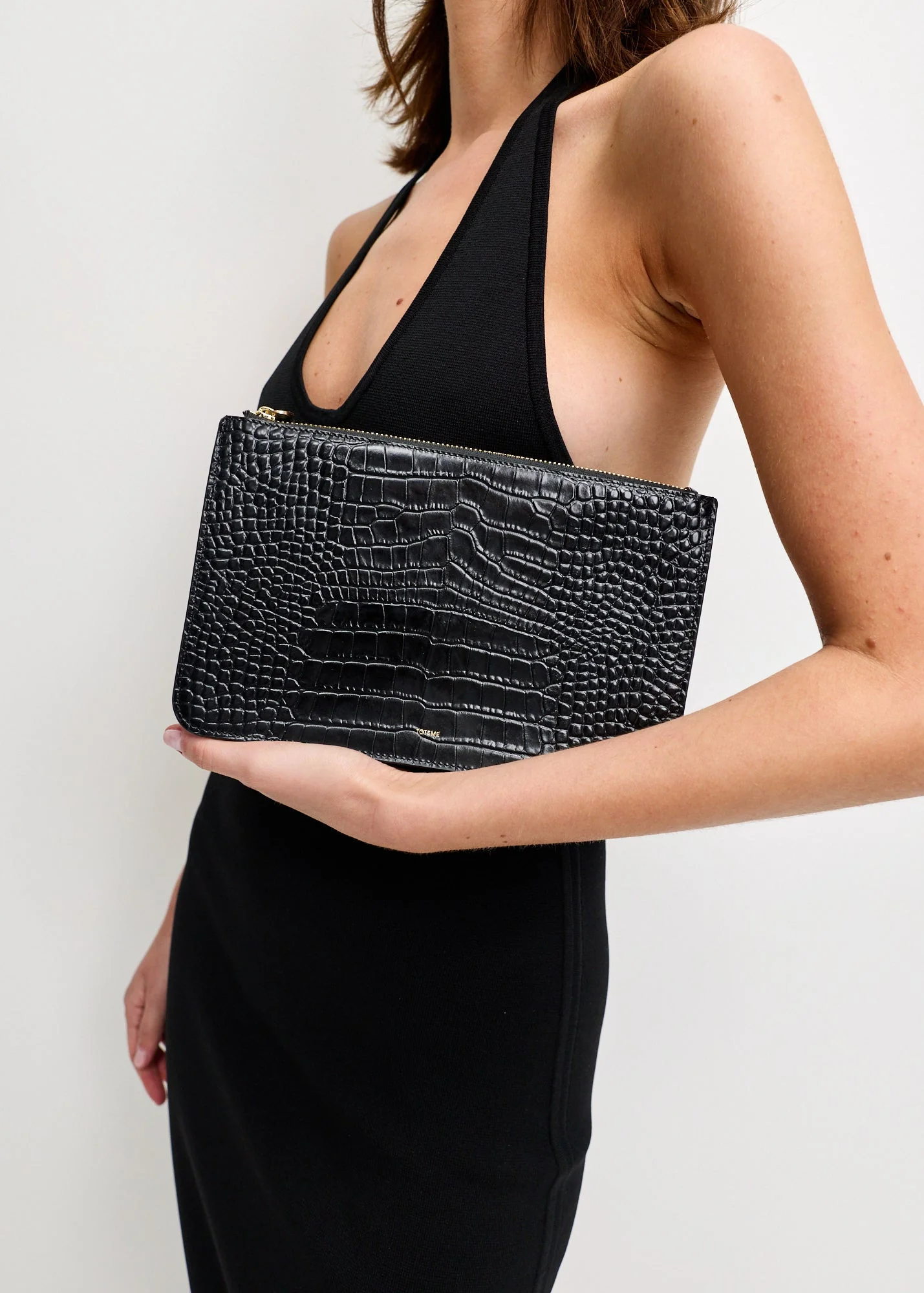 Threefold Croco-Embossed Clutch - Image 2