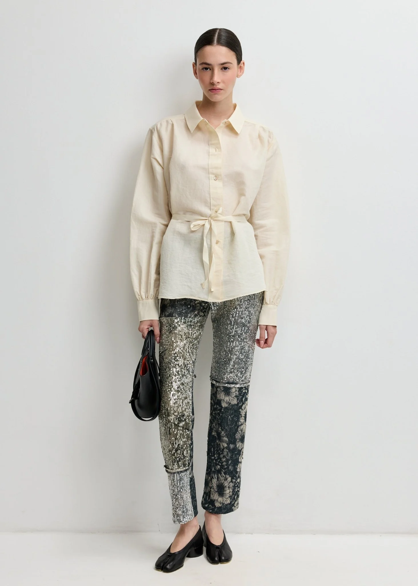 Tie-Waist Silk Shirt - Image 2