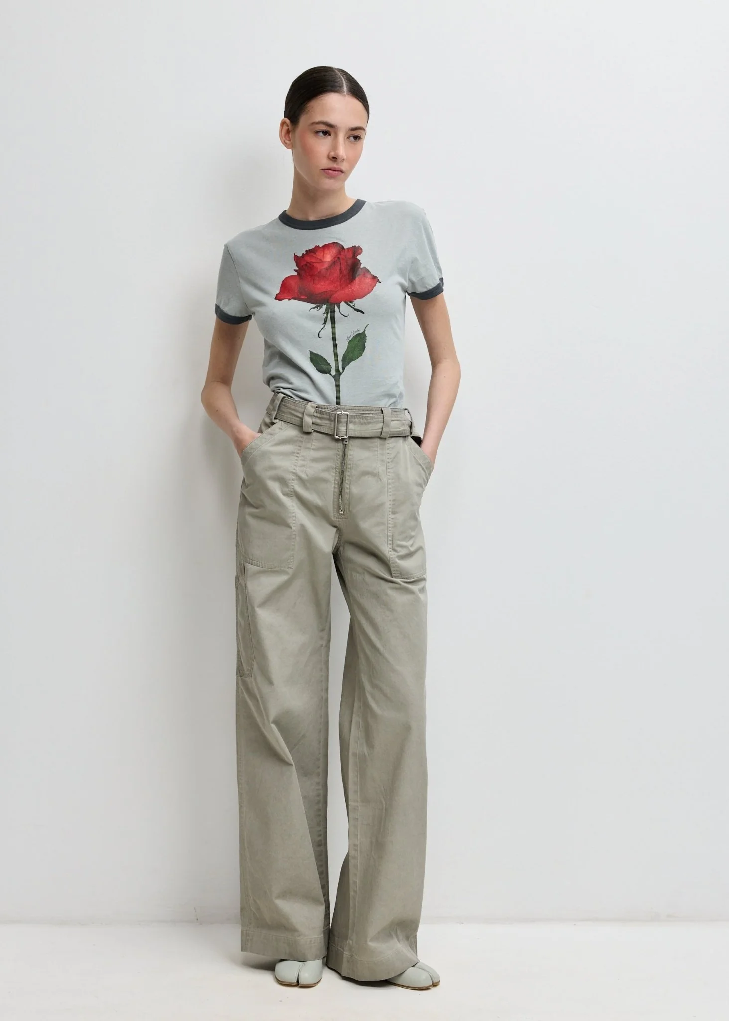 Twill Trousers With Belt - Image 2