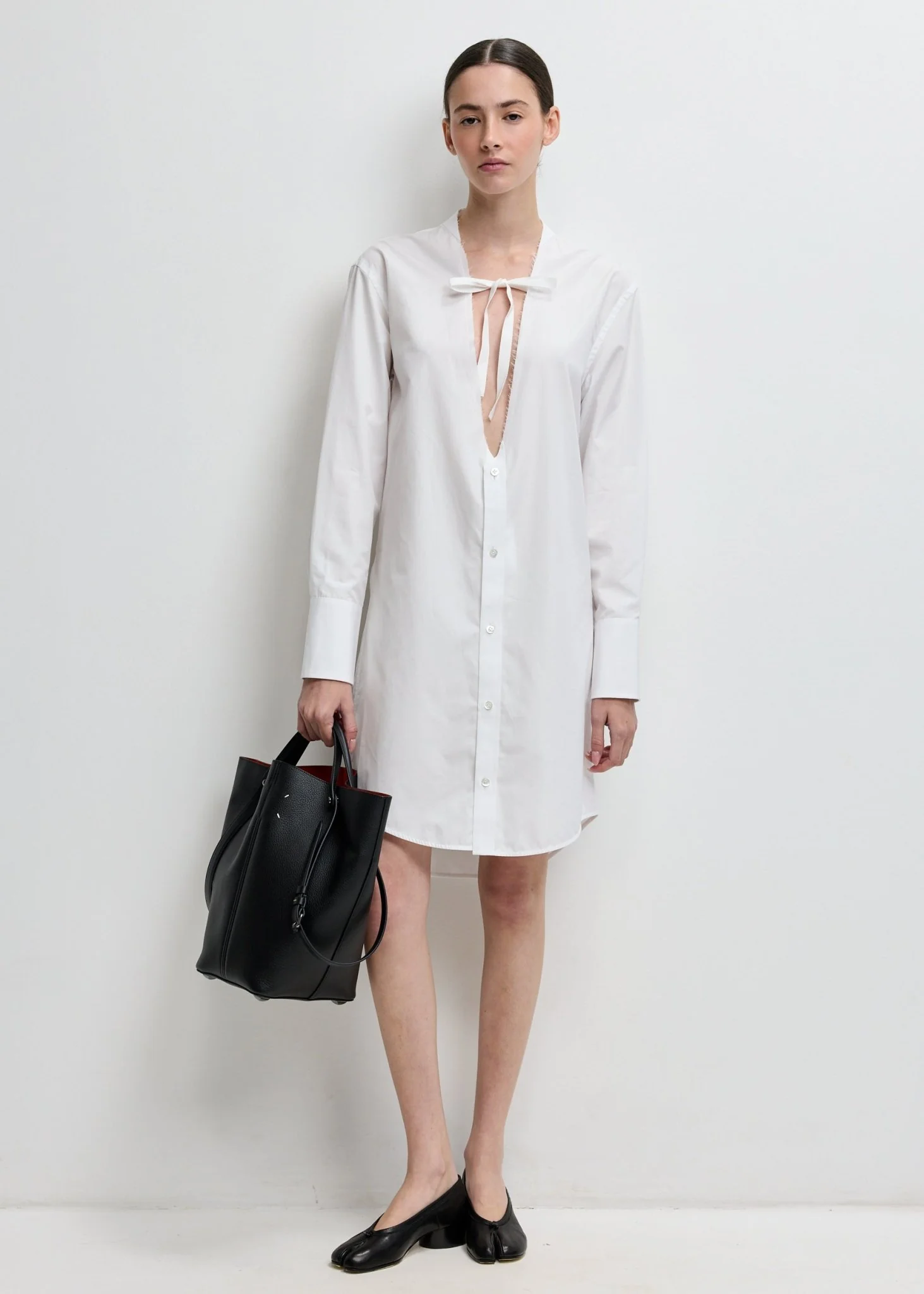 V-Neck Shirt Dress - Image 2