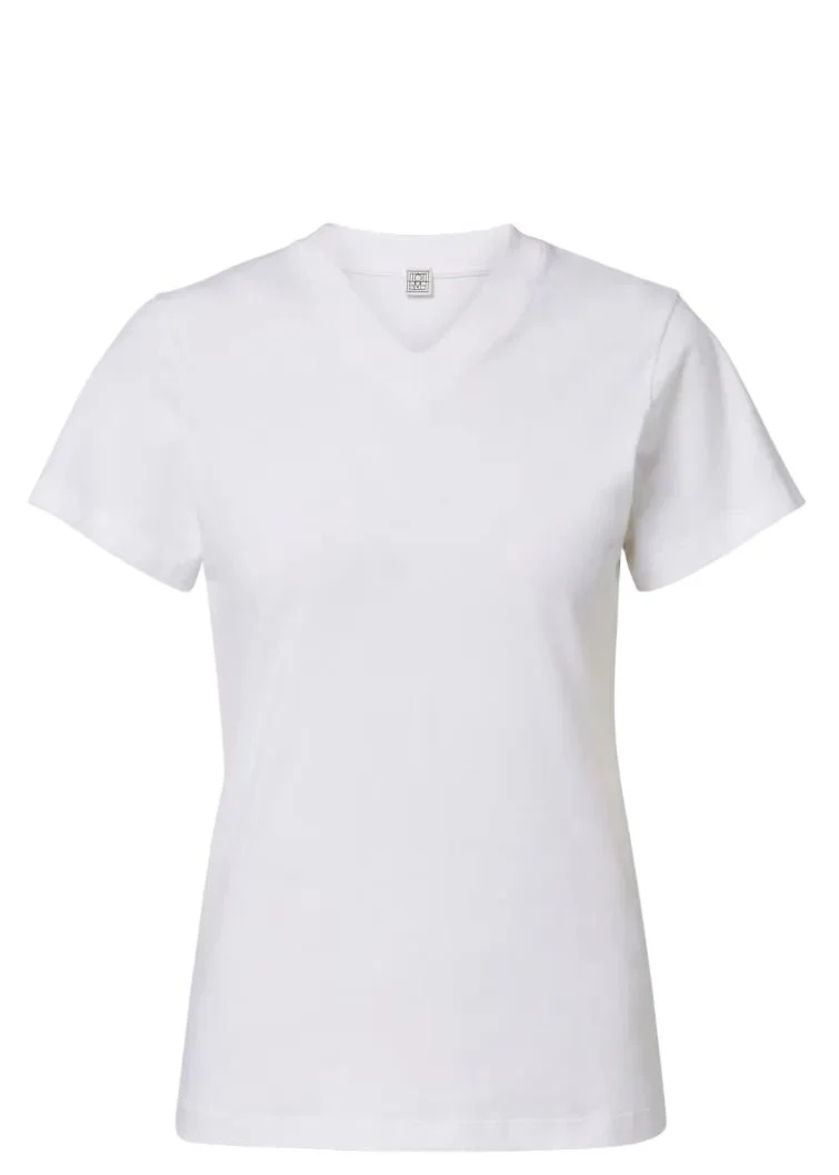 Wide-Ribbed V-Neck Tee